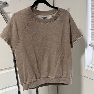 Aerie Casual Brown Short-Sleeve Sweatshirt
